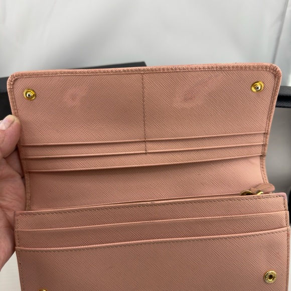Prada Pink and Gold Leather Wallet - Picture 6 of 9